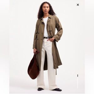 NWOT Madewell Belted Drapey Trench Coat